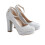 (39, Silver) Ankle Strap Block Heel Dress Shoes 3