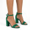 (42, Green) Block Heel Ankle Strap Sandals Size 33-43 2