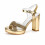 (40, Gold) Strappy Block Heel Sandals Size 33-43 4