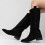 (39, Black) Low Heel Cowboy Knee High Boots Size 35-44 1