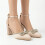 (42, Beige) Ankle Strap Heel and Bag Set Size 33-43 4