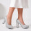 (38, Silver) Chunky Platform Heels Size 34-41 1