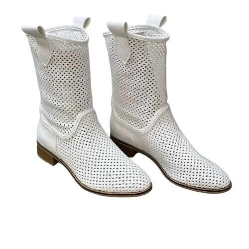 (39, White) Summer Cowboy Boots Size 35-44 2
