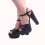 (34, Black) Platform Heel Shoes and Bag Set 3