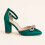 (38, Green) Ankle Strap Heel and Bag Set Size 33-43 4