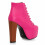 (36, Fuchsia) Platform Lace Up Ankle Boots 3