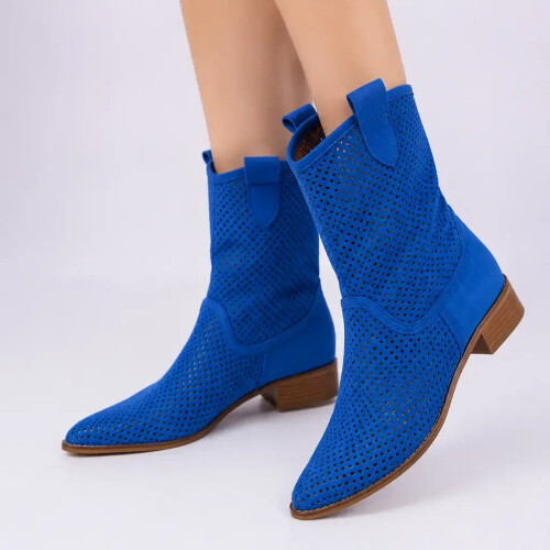(42, Sax Blue) Summer Cowboy Boots Size 35-44