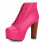 (38, Fuchsia) Platform Lace Up Ankle Boots 3