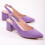 (36, Lilac) Suede Ankle Strap Block Heel Sandals Size 34-42 6