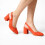(37, Orange) Suede Ankle Strap Block Heel Sandals Size 34-42 1