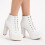 (38, White) Crocodile Platform Lace Up Ankle Boots 1