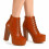 (40, Brown) Crocodile Platform Lace Up Ankle Boots 1