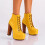 (39, Yellow) Platform Lace Up Ankle Boots 1