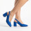 (34, Sax Blue) Suede Ankle Strap Block Heel Sandals Size 34-42 1