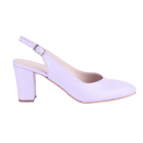(40, Lilac) Ankle Strap Block Heel Sandals Size 34-42