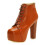 (37, Brown) Crocodile Platform Lace Up Ankle Boots 5