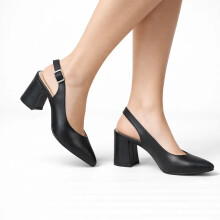 (42, Black) Ankle Strap Block Heel Sandals Size 34-42