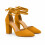 (35, Mustard) Ankle Strap Block Heel Sandals Size 34-43 1