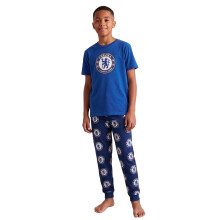 (9-10 Years) Chelsea Short Sleeve Long Leg Pyjama Set (Boys Blue)