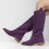 (36, Purple) Low Heel Cowboy Knee High Boots Size 35-44 1