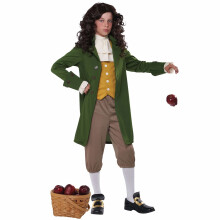 (Medium (8-10), Green) Sir Isaac Newton Famous Physicist Scientist Colonial Child Boys Costume