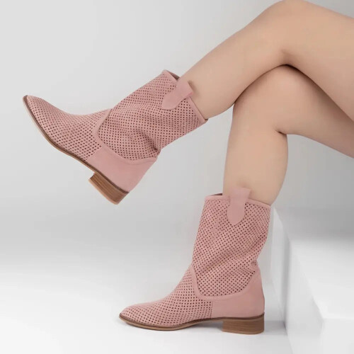 (37, Pink) Summer Cowboy Boots Size 35-44 1