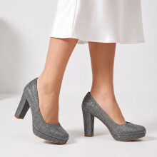 (38, Gray) Chunky Platform Heels Size 34-41