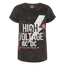 (13-14 Years) AC/DC Short Sleeved T-Shirt (Girls Brown)