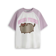 (13-14 Years) Pusheen Short Sleeved T-Shirt (Girls White)