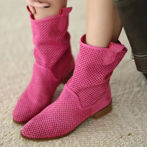 (39, Fuchsia) Summer Cowboy Boots Size 35-44