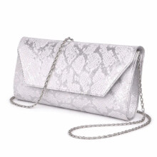(33, Silver) Snake Print Stiletto Heel Shoes and Bag Set Size 33-45