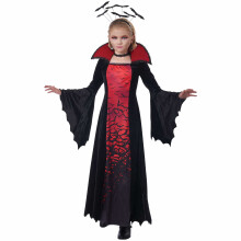 (Small (6-8), Red) Midnight Flight Vampire Vampiress Bat Horror Halloween Child Girls Costume