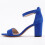 (37, Sax Blue) Block Heel Ankle Strap Sandals Size 33-43 1