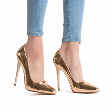 (44, Gold) Court Shoes Stiletto Heel Size 33-45