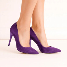 (43, Purple) Suede Court Shoes Stiletto Heel Size 33-45