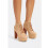 (39, Beige) Suede Platform Lace Up Ankle Boots 1