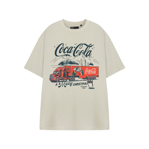 Coca Cola (Medium) Coca Cola Short Sleeved T-Shirt (Womens Beige)