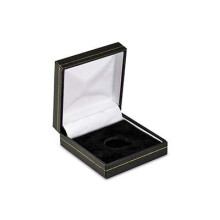 (Half Sovereign Coin | 19.5mm dia.) Black Leatherette Sovereign and Crown Coin Capsule Boxes