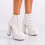 (39, White) Platform Lace Up Ankle Boots 1