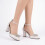(39, Silver) Ankle Strap Heel and Bag Set Size 33-43 2