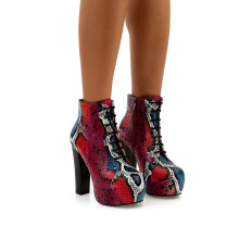 (39, Purple) Platform Lace Up Ankle Boots