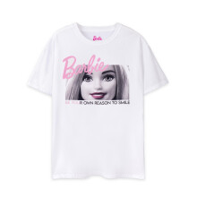 (Large) Barbie Short Sleeved T-Shirt (Womens White)