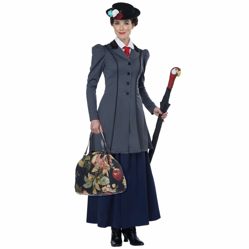 Photos - Fancy Dress Rubies , Grey) English Nanny Poppins Victorian Magic Maid Book Week Womens Costume (X-Large (12-14)