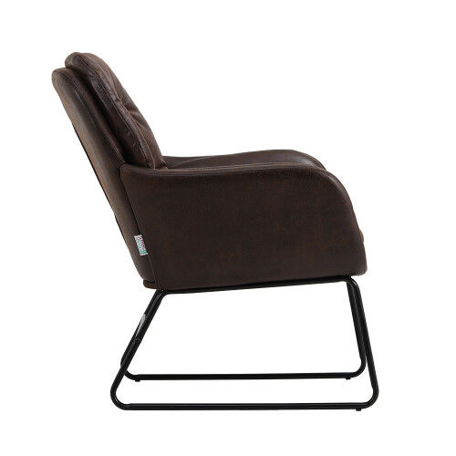 Dark Brown Faux Leather Oversized Leisure Armchair 2