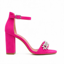 (33, Fuchsia) Rhinestone Ankle Strap Sandals Size 33-43