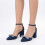 (39, Navy Blue) Ankle Strap Heel and Bag Set Size 33-43 1