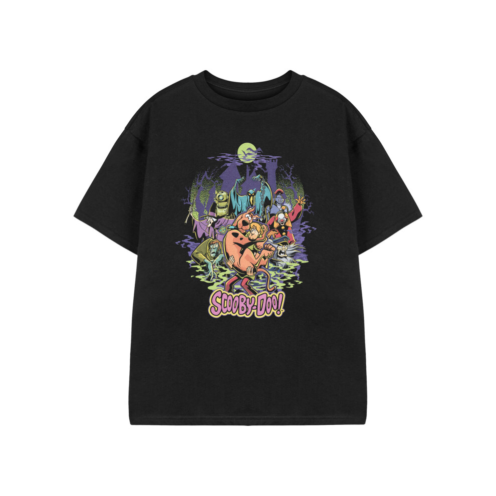 Scooby Doo (13-14 Years) Short Sleeved T-Shirt (Unisex Kids Black) - Image 2