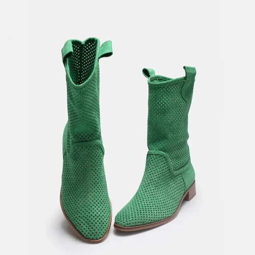 (35, Green) Summer Cowboy Boots Size 35-44 2