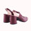 (42, Burgundy) Ankle Strap Block Heel Sandals Size 34-42 4