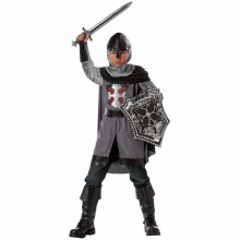 (X-Large (12-14), Grey) Dragon Slayer Medieval Knight Valiant Story Book Week Boys Costume